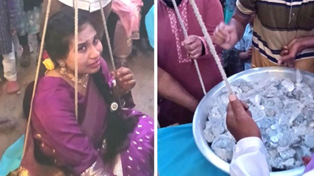 বৌভাতে নাতনির ওজনের সমপরিমাণ কয়েন উপহার দিলেন নানা